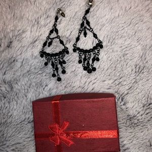 black earrings